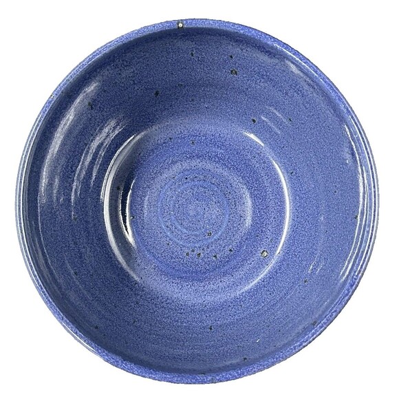 Two Tone Blue Marble Glazed Stoneware Pottery Cereal Soup Ice Cream Bowls 4 - Picture 3 of 16